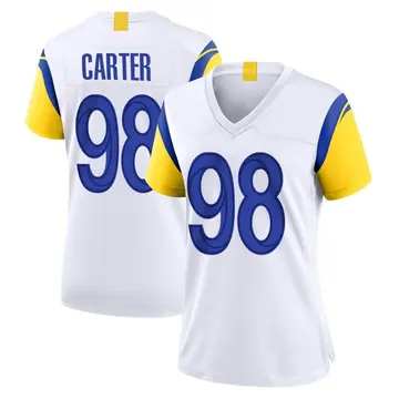 Nike T.J. Carter Women's Game Los Angeles Rams White Jersey