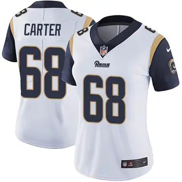 Nike T.J. Carter Women's Limited Los Angeles Rams White Vapor Untouchable Jersey