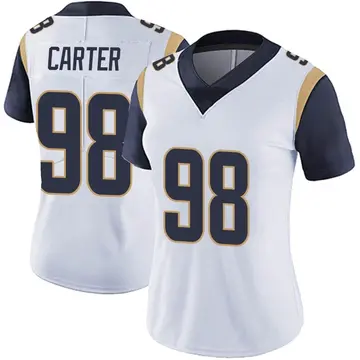 Nike T.J. Carter Women's Limited Los Angeles Rams White Vapor Untouchable Jersey