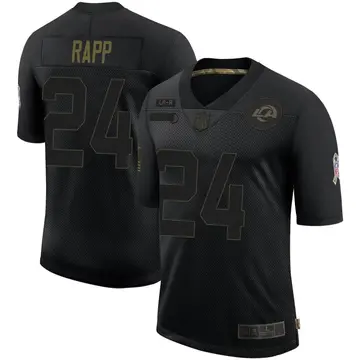 Nike Taylor Rapp Men's Limited Los Angeles Rams Black 2020 Salute To Service Jersey