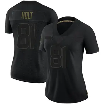 Nike Torry Holt Women's Limited Los Angeles Rams Black 2020 Salute To Service Jersey