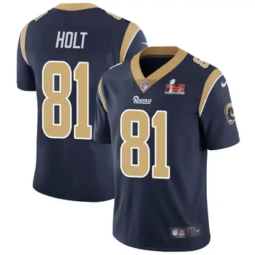 Nike Torry Holt Youth Limited Los Angeles Rams Navy Team Color Vapor Untouchable Super Bowl LVI Bound Jersey