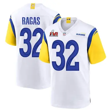 Nike Trey Ragas Men's Game Los Angeles Rams White Super Bowl LVI Bound Jersey