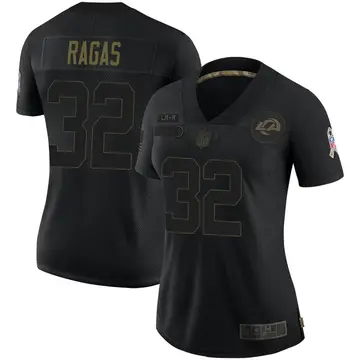 Nike Trey Ragas Women's Limited Los Angeles Rams Black 2020 Salute To Service Jersey