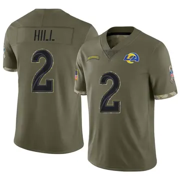 Nike Troy Hill Men's Limited Los Angeles Rams Olive 2022 Salute To Service Jersey