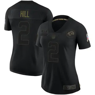 Nike Troy Hill Women's Limited Los Angeles Rams Black 2020 Salute To Service Jersey