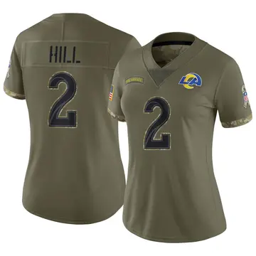 Nike Troy Hill Women's Limited Los Angeles Rams Olive 2022 Salute To Service Jersey