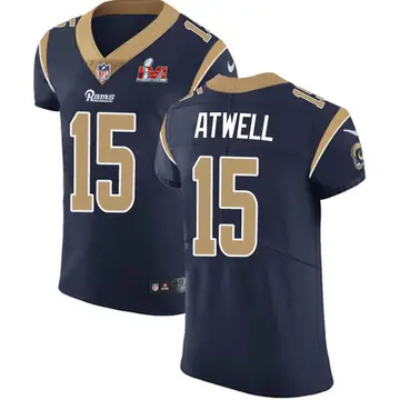 Nike Tutu Atwell Men's Elite Los Angeles Rams Navy Team Color Vapor Untouchable Super Bowl LVI Bound Jersey