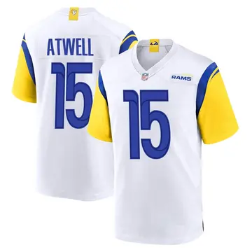 Nike Tutu Atwell Men's Game Los Angeles Rams White Jersey