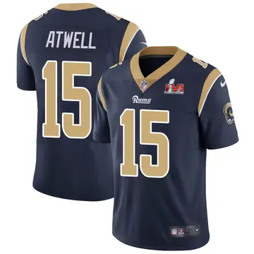 Nike Tutu Atwell Men's Limited Los Angeles Rams Navy Team Color Vapor Untouchable Super Bowl LVI Bound Jersey