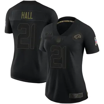 Nike Tyler Hall Women's Limited Los Angeles Rams Black 2020 Salute To Service Jersey