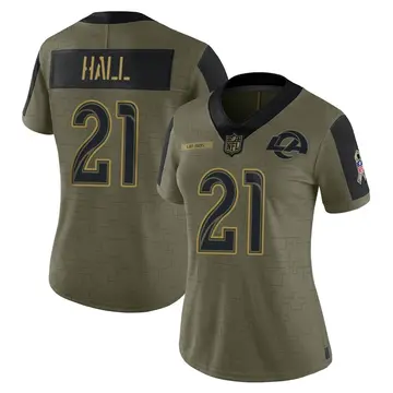 Nike Tyler Hall Women's Limited Los Angeles Rams Olive 2021 Salute To Service Jersey
