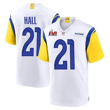 Nike Tyler Hall Youth Game Los Angeles Rams White Super Bowl LVI Bound Jersey
