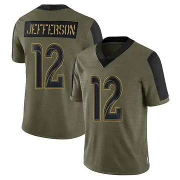 Nike Van Jefferson Men's Limited Los Angeles Rams Olive 2021 Salute To Service Jersey