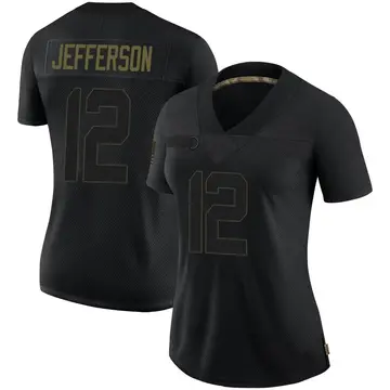 Nike Van Jefferson Women's Limited Los Angeles Rams Black 2020 Salute To Service Jersey