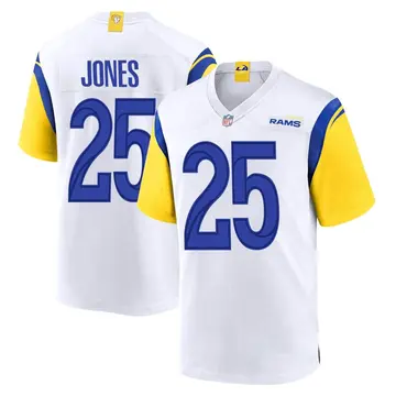 Nike Xavier Jones Men's Game Los Angeles Rams White Jersey