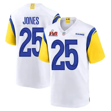 Nike Xavier Jones Men's Game Los Angeles Rams White Super Bowl LVI Bound Jersey