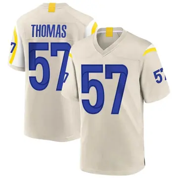 Nike Zach Thomas Men's Game Los Angeles Rams Bone Jersey