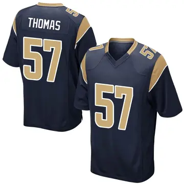Nike Zach Thomas Men's Game Los Angeles Rams Navy Team Color Jersey