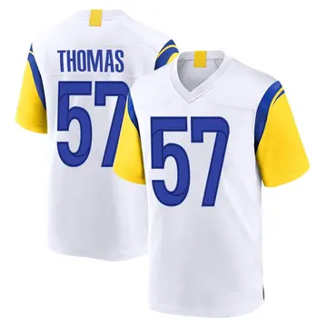 Nike Zach Thomas Men's Game Los Angeles Rams White Jersey