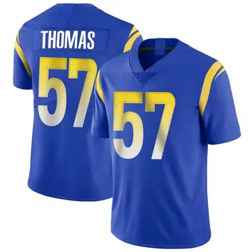 Nike Zach Thomas Men's Limited Los Angeles Rams Royal Alternate Vapor Untouchable Jersey