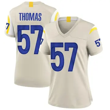 Nike Zach Thomas Women's Game Los Angeles Rams Bone Jersey