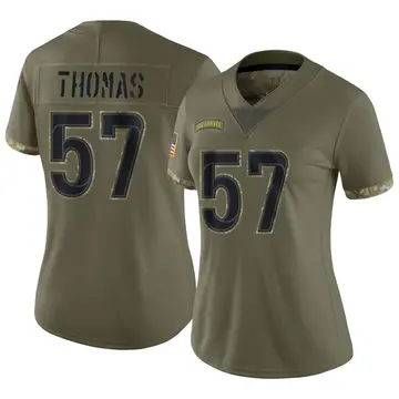 Nike Zach Thomas Women's Limited Los Angeles Rams Olive 2022 Salute To Service Jersey