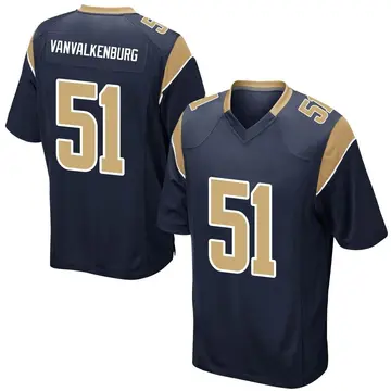 Nike Zach VanValkenburg Men's Game Los Angeles Rams Navy Team Color Jersey