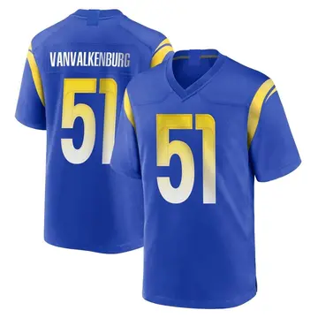 Nike Zach VanValkenburg Men's Game Los Angeles Rams Royal Alternate Jersey
